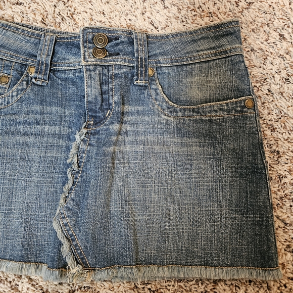 Hydraulic Blue Denim Mini Skirt - Picture 5 of 9